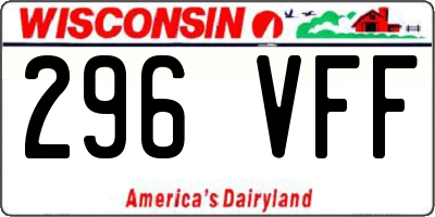 WI license plate 296VFF