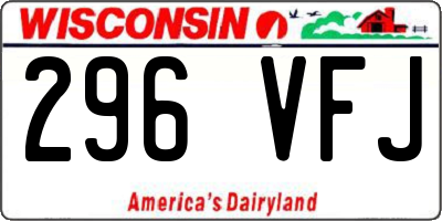 WI license plate 296VFJ
