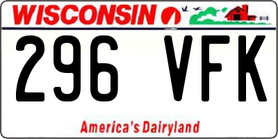 WI license plate 296VFK