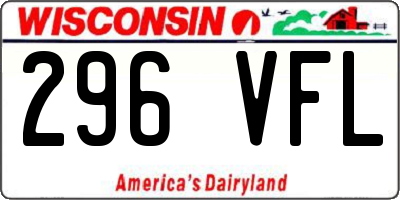 WI license plate 296VFL