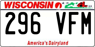 WI license plate 296VFM