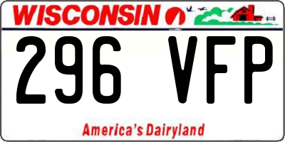 WI license plate 296VFP