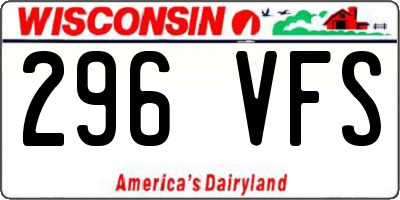 WI license plate 296VFS