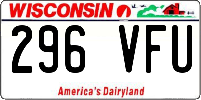 WI license plate 296VFU