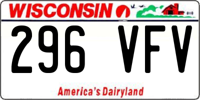 WI license plate 296VFV