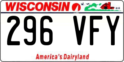 WI license plate 296VFY
