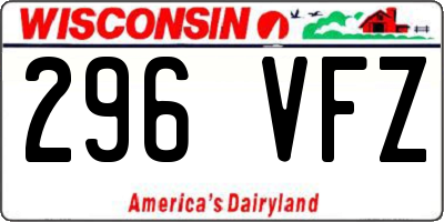 WI license plate 296VFZ