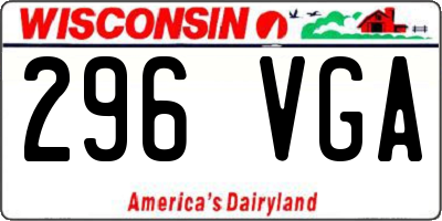 WI license plate 296VGA