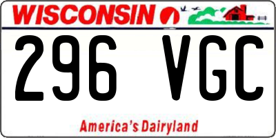 WI license plate 296VGC