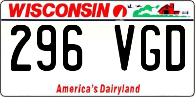 WI license plate 296VGD
