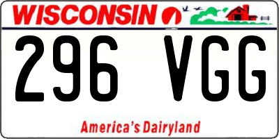WI license plate 296VGG