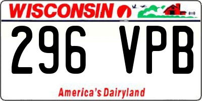 WI license plate 296VPB