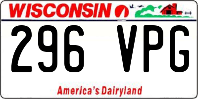 WI license plate 296VPG
