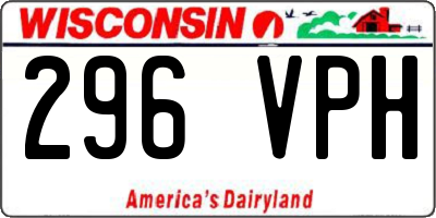 WI license plate 296VPH