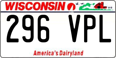 WI license plate 296VPL