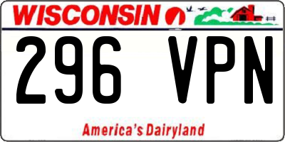 WI license plate 296VPN