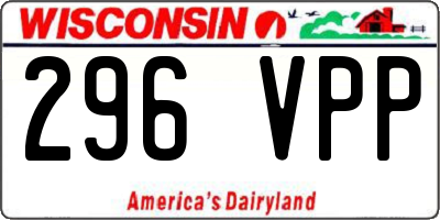 WI license plate 296VPP