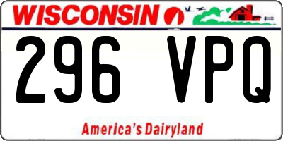 WI license plate 296VPQ