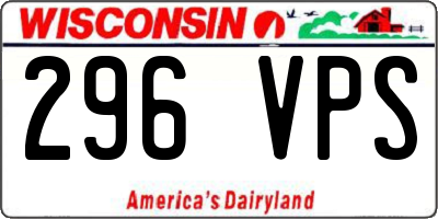 WI license plate 296VPS