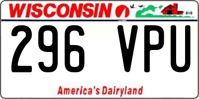 WI license plate 296VPU