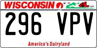 WI license plate 296VPV