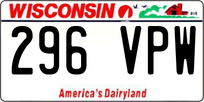 WI license plate 296VPW