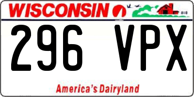 WI license plate 296VPX