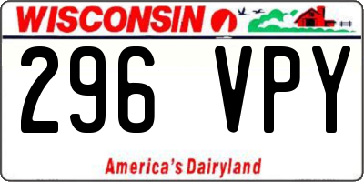 WI license plate 296VPY