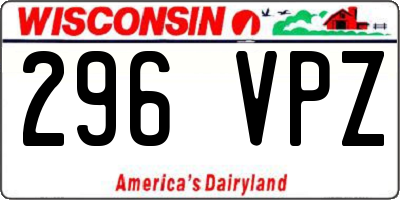 WI license plate 296VPZ