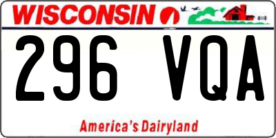 WI license plate 296VQA