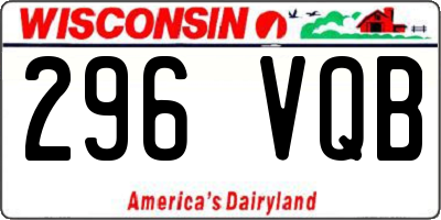 WI license plate 296VQB