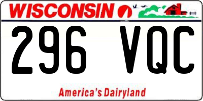 WI license plate 296VQC