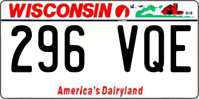 WI license plate 296VQE