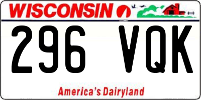WI license plate 296VQK