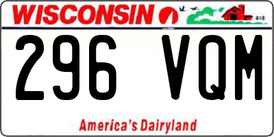 WI license plate 296VQM