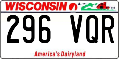 WI license plate 296VQR