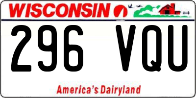 WI license plate 296VQU