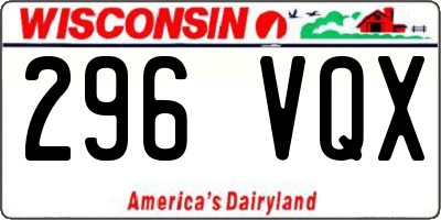WI license plate 296VQX
