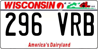 WI license plate 296VRB
