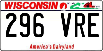 WI license plate 296VRE