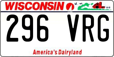 WI license plate 296VRG