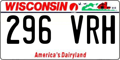 WI license plate 296VRH