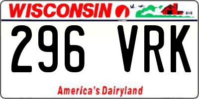 WI license plate 296VRK