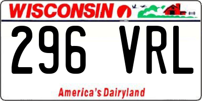 WI license plate 296VRL