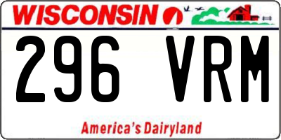 WI license plate 296VRM