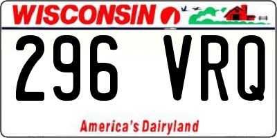 WI license plate 296VRQ