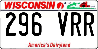 WI license plate 296VRR