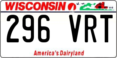 WI license plate 296VRT