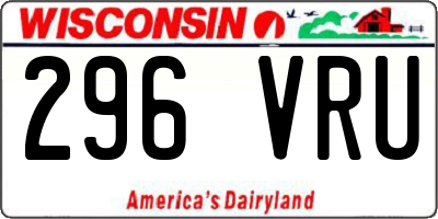 WI license plate 296VRU