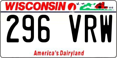 WI license plate 296VRW
